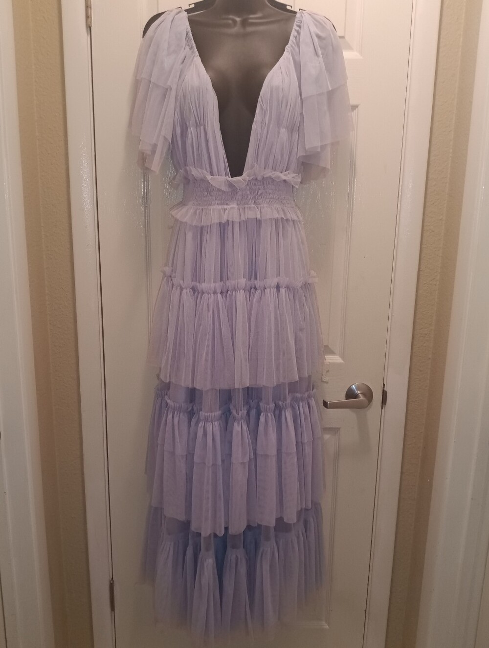 Nasty Gal Lavender Tiered Ruffle Maxi Dress Absolutely AMAZING!! Like A Princess